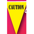 105' Stock Printed Triangle Warning Pennant String (Caution)